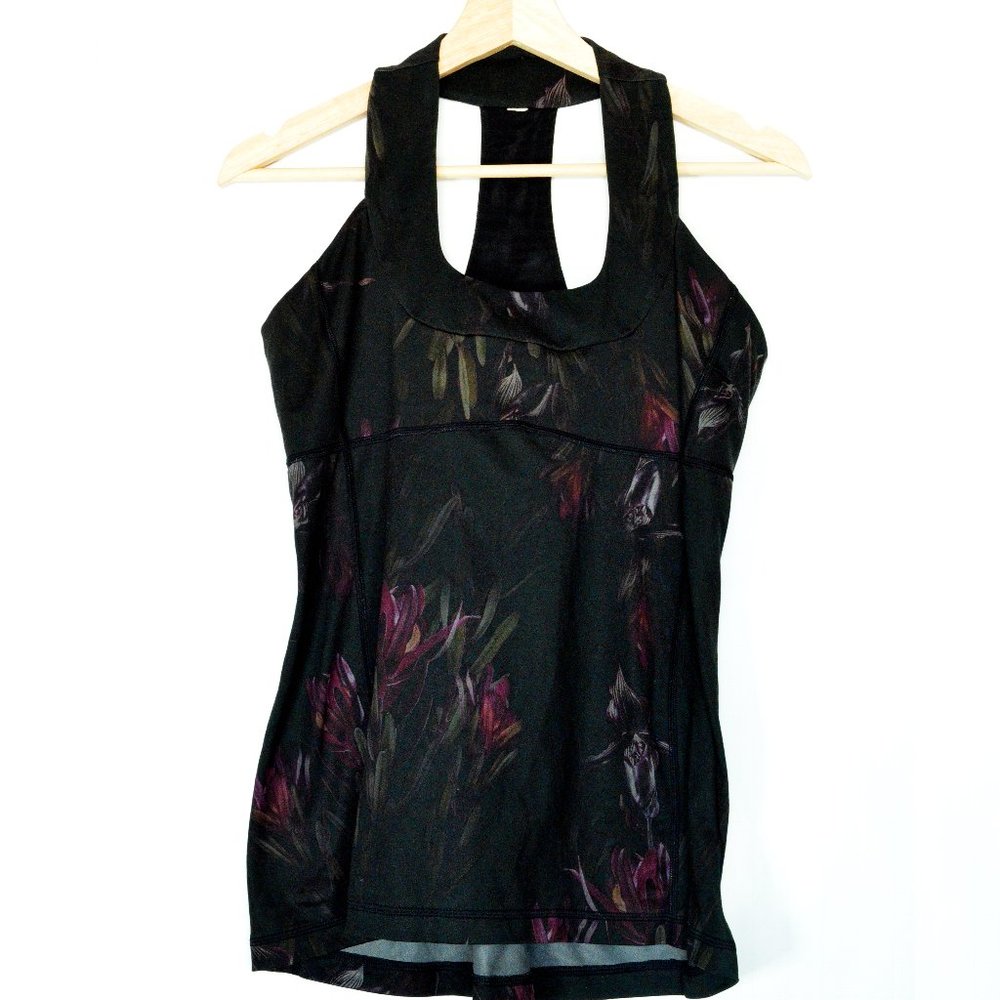 Lululemon Tank Racerback Midnight Iris Black Dark Floral